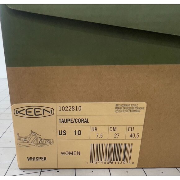 Women's KEEN Whisper Water Hiking Sandals Sz. 10 Taupe/Coral New - Picture 5 of 9